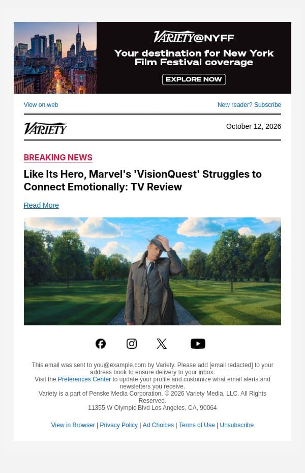 Like Its Hero, Marvel's 'VisionQuest' Struggles to Connect Emotionally: TV Review email from Variety screenshot
