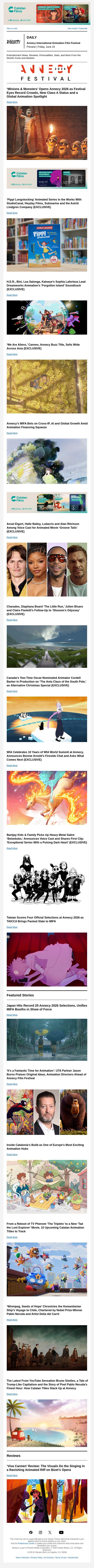 Annecy 2026: Variety’s Take; StudioCanal Sets ‘Pippi Longstocking’ Toon Series; ‘Forgotten Island’ Soundtrack email from Variety screenshot