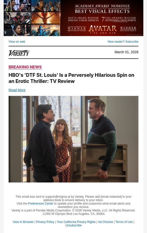HBO's 'DTF St. Louis' Is a Perversely Hilarious Spin on an Erotic Thriller: TV Review email from Variety screenshot