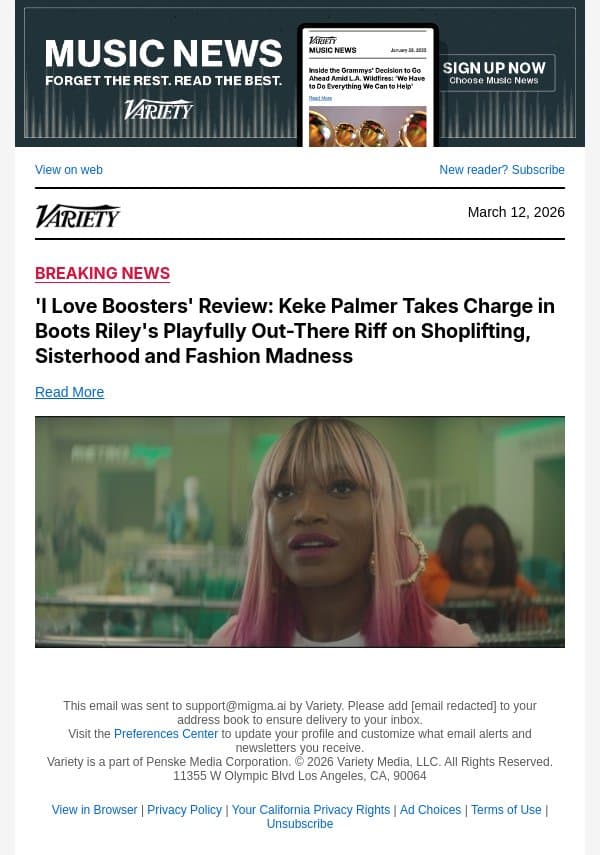 'I Love Boosters' Review: Keke Palmer Takes Charge in Boots Riley's Playfully Out-There Riff on Shoplifting, Sisterhood and Fashion Madness email from Variety screenshot