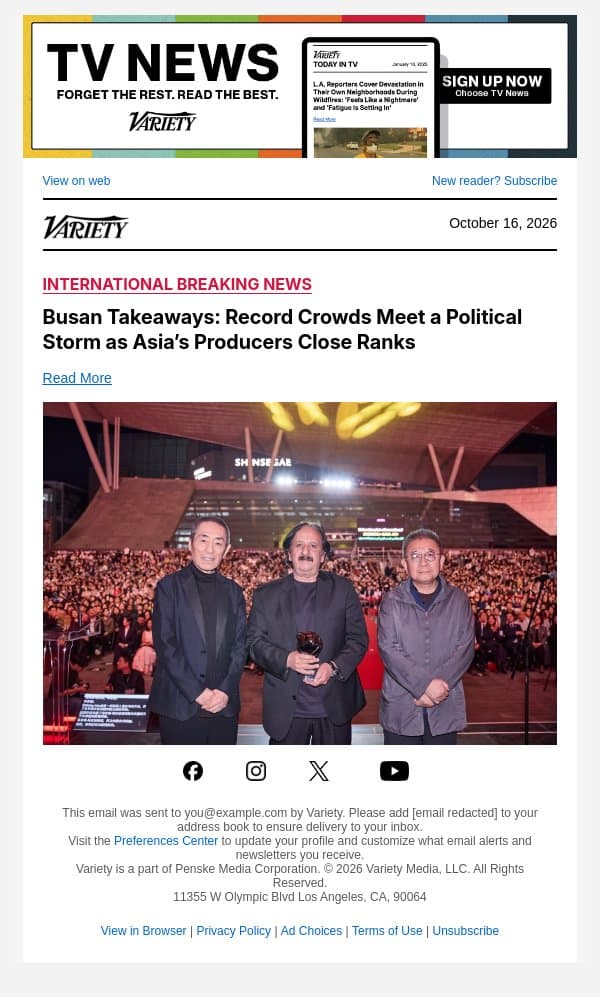 Busan Takeaways: Record Crowds Meet a Political Storm as Asia’s Producers Close Ranks email from Variety screenshot