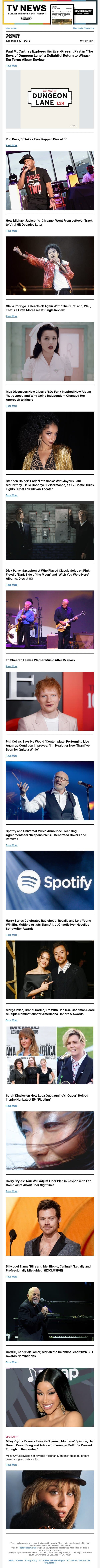 Paul McCartney's Album Reviewed; Rapper Rob Base Dies; How Michael Jackson's 'Chicago' Has Become a Viral Hit email from Variety screenshot