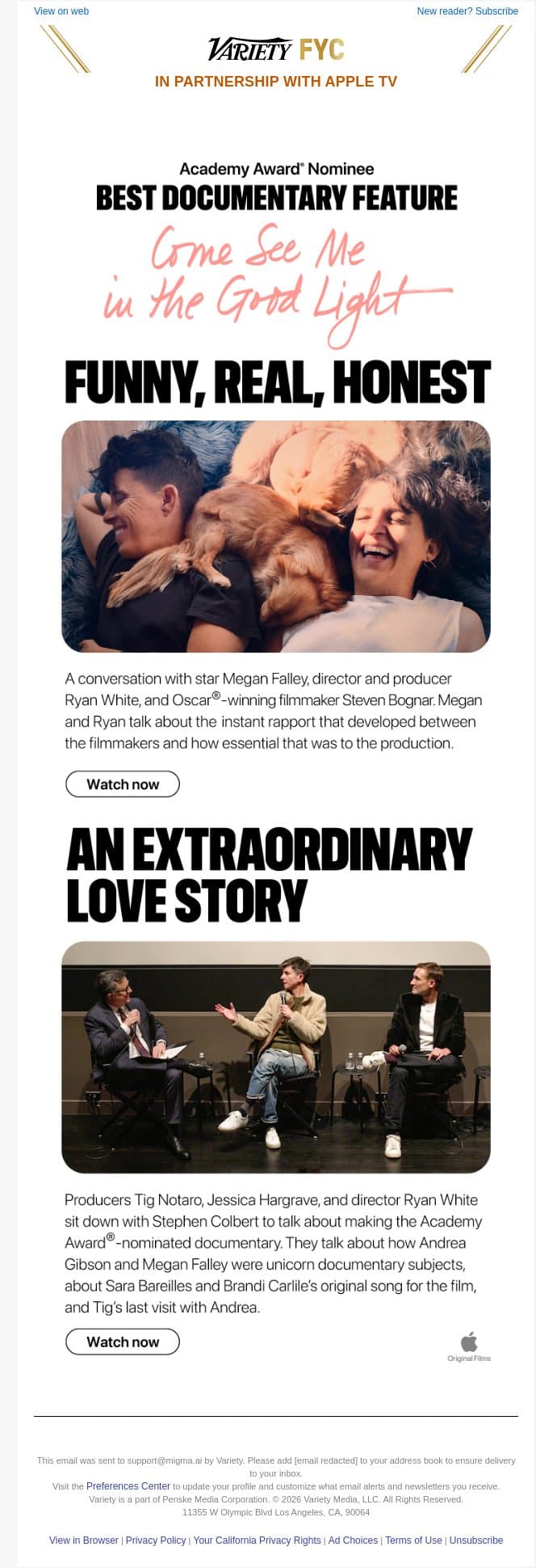 Oscar® nominee COME SEE ME IN THE GOOD LIGHT is an unflinching portrait of love, loss and radical joy email from Variety screenshot
