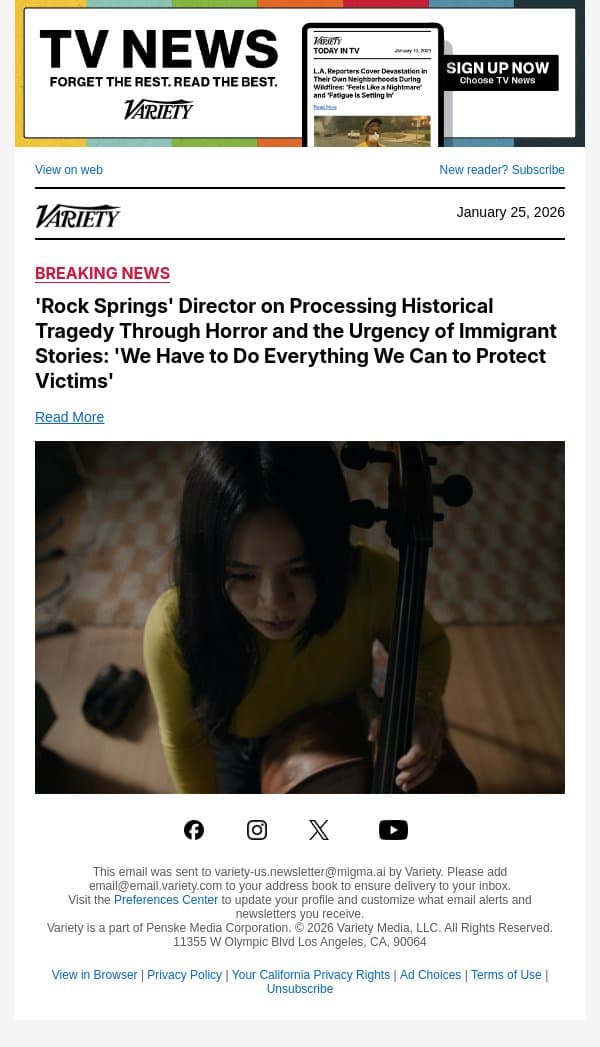 'Rock Springs' Director on Processing Historical Tragedy Through Horror and the Urgency of Immigrant Stories: 'We Have to Do Everything We Can to Protect Victims' email from Variety screenshot