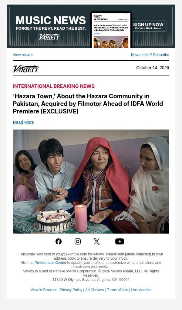 ‘Hazara Town,’ About the Hazara Community in Pakistan, Acquired by Filmotor Ahead of IDFA World Premiere (EXCLUSIVE) email from Variety screenshot