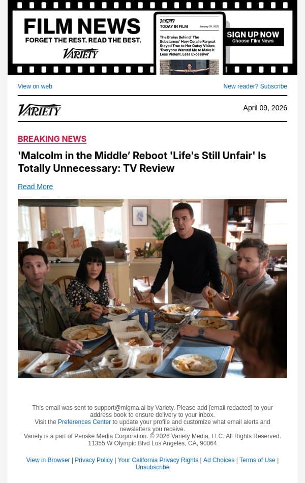 'Malcolm in the Middle’ Reboot 'Life's Still Unfair' Is Totally Unnecessary: TV Review email from Variety screenshot