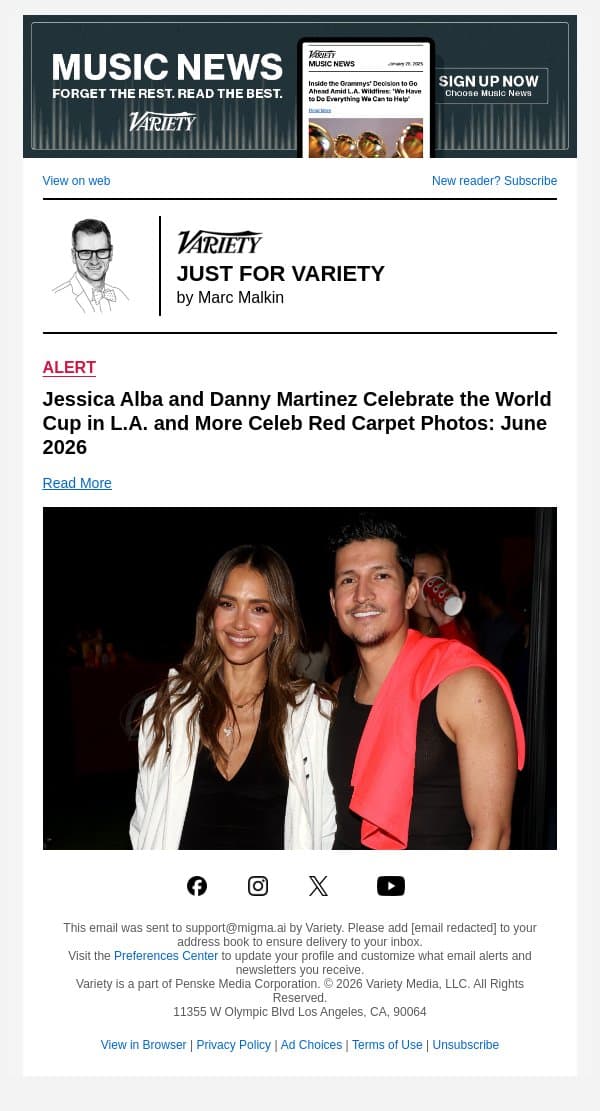Red Carpet Photos: Jessica Alba, Zendaya, Millie Bobby Brown and More email from Variety screenshot