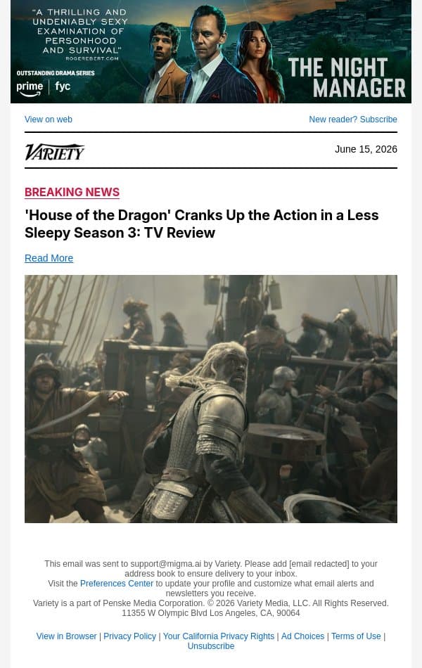 'House of the Dragon' Cranks Up the Action in a Less Sleepy Season 3: TV Review email from Variety screenshot