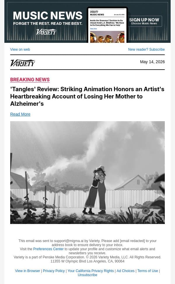 'Tangles' Review: Striking Animation Honors an Artist's Heartbreaking Account of Losing Her Mother to Alzheimer's email from Variety screenshot