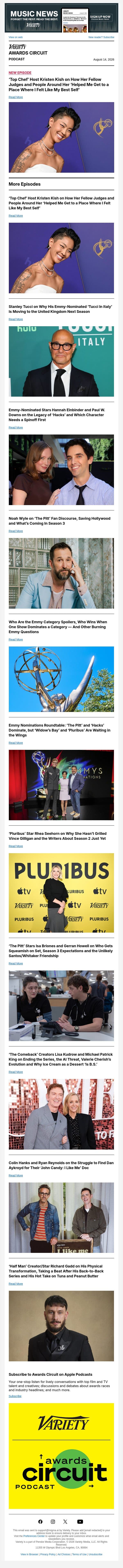 ‘Top Chef’ Host Kristen Kish on How Her Fellow Judges and People Around Her ‘Helped Me Get to a Place Where I Felt Like My Best Self’ email from Variety screenshot