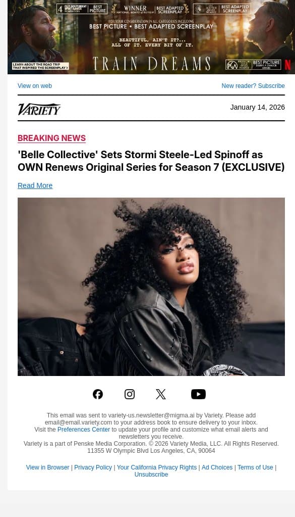 'Belle Collective' Sets Stormi Steele-Led Spinoff as OWN Renews Original Series for Season 7 (EXCLUSIVE) email from Variety screenshot