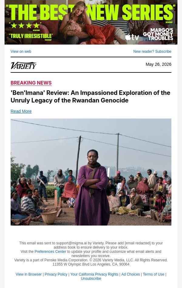 'Ben'Imana' Review: An Impassioned Exploration of the Unruly Legacy of the Rwandan Genocide email from Variety screenshot