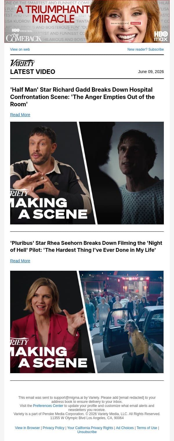 'Half Man' Star Richard Gadd Breaks Down Hospital Confrontation Scene: 'The Anger Empties Out of the Room' email from Variety screenshot
