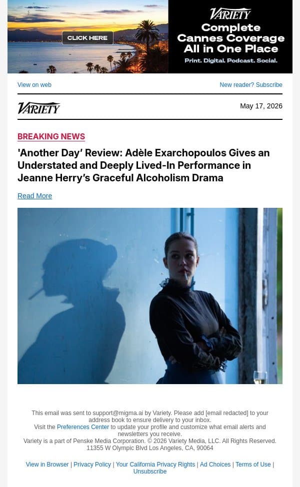 'Another Day’ Review: Adèle Exarchopoulos Gives an Understated and Deeply Lived-In Performance in Jeanne Herry’s Graceful Alcoholism Drama email from Variety screenshot