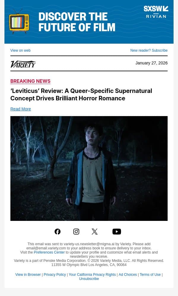 ‘Leviticus’ Review: A Queer-Specific Supernatural Concept Drives Brilliant Horror Romance email from Variety screenshot