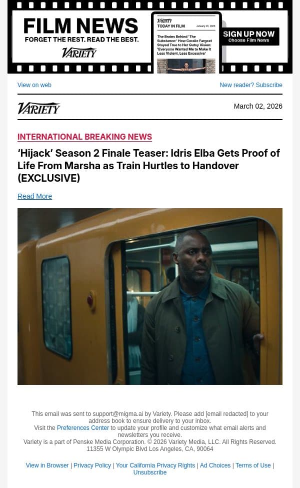 ‘Hijack’ Season 2 Finale Teaser: Idris Elba Gets Proof of Life From Marsha as Train Hurtles to Handover (EXCLUSIVE) email from Variety screenshot