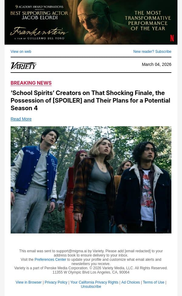 ‘School Spirits’ Creators on That Shocking Finale, the Possession of [SPOILER] and Their Plans for a Potential Season 4 email from Variety screenshot