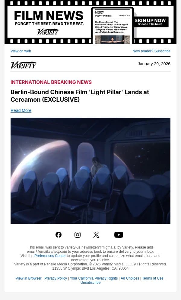 Berlin-Bound Chinese Film 'Light Pillar' Lands at Cercamon (EXCLUSIVE) email from Variety screenshot
