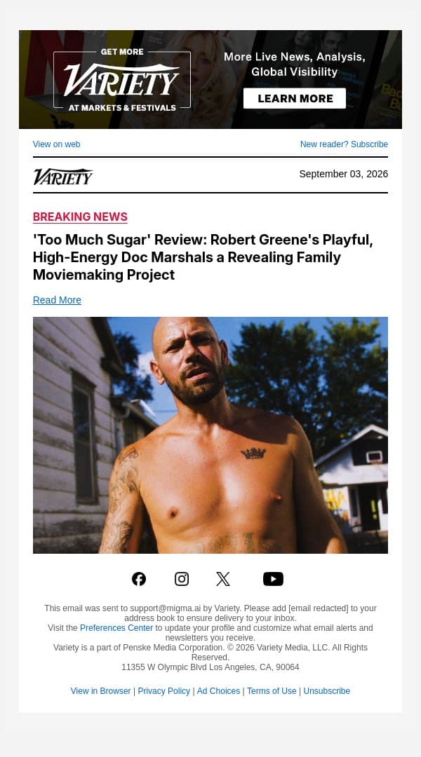 'Too Much Sugar' Review: Robert Greene's Playful, High-Energy Doc Marshals a Revealing Family Moviemaking Project email from Variety screenshot