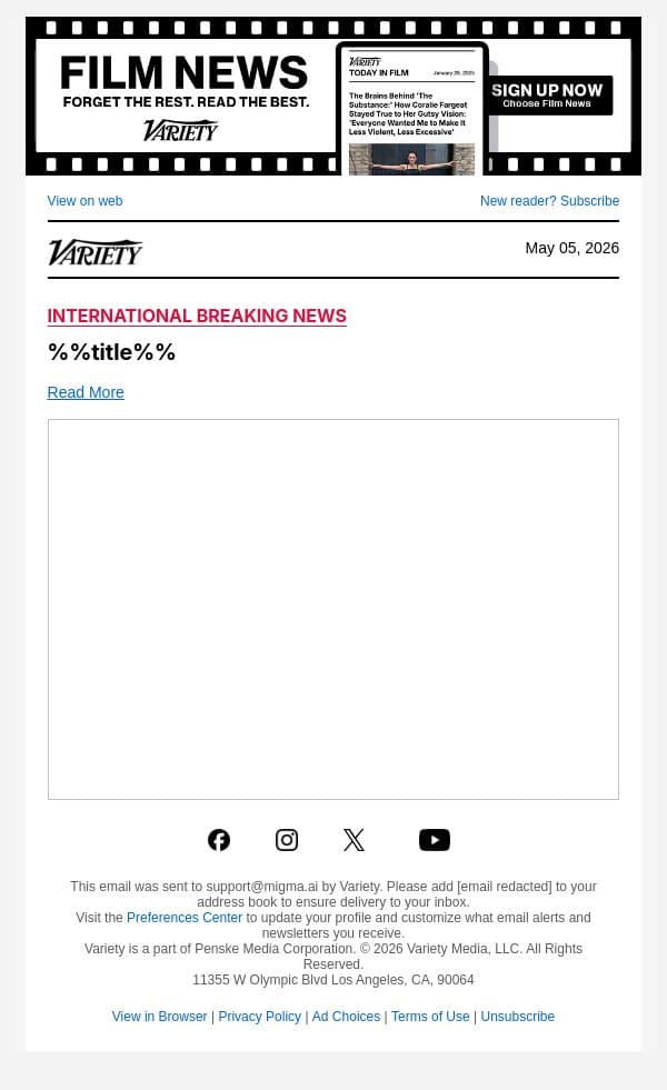 'The Fall and Rise of Reggie Dinkins' Renewed for Season 2 at NBC email from Variety screenshot