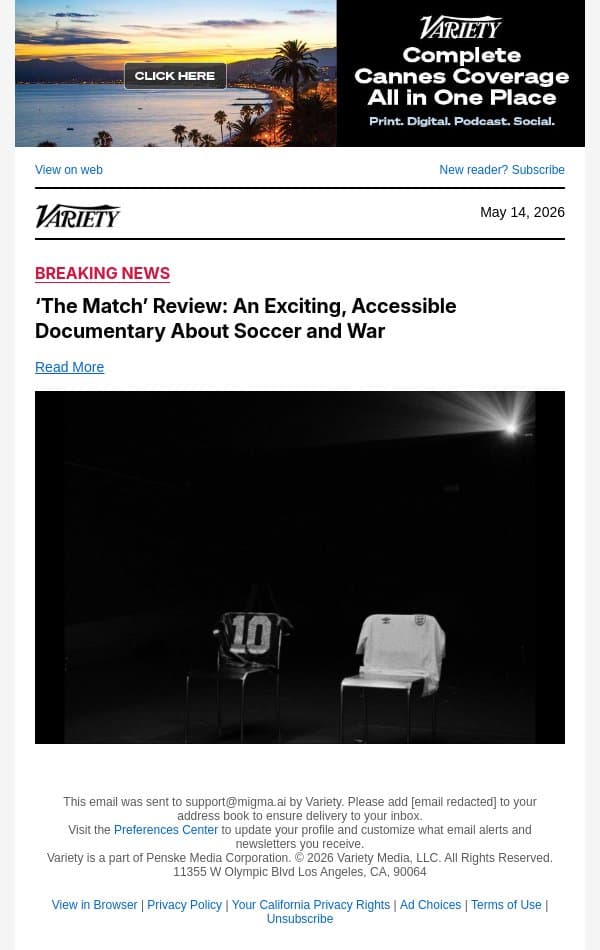 ‘The Match’ Review: An Exciting, Accessible Documentary About Soccer and War email from Variety screenshot