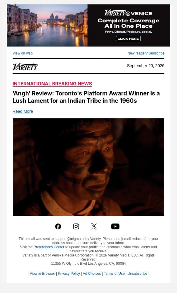 ‘Angh’ Review: Toronto's Platform Award Winner Is a Lush Lament for an Indian Tribe in the 1960s email from Variety screenshot