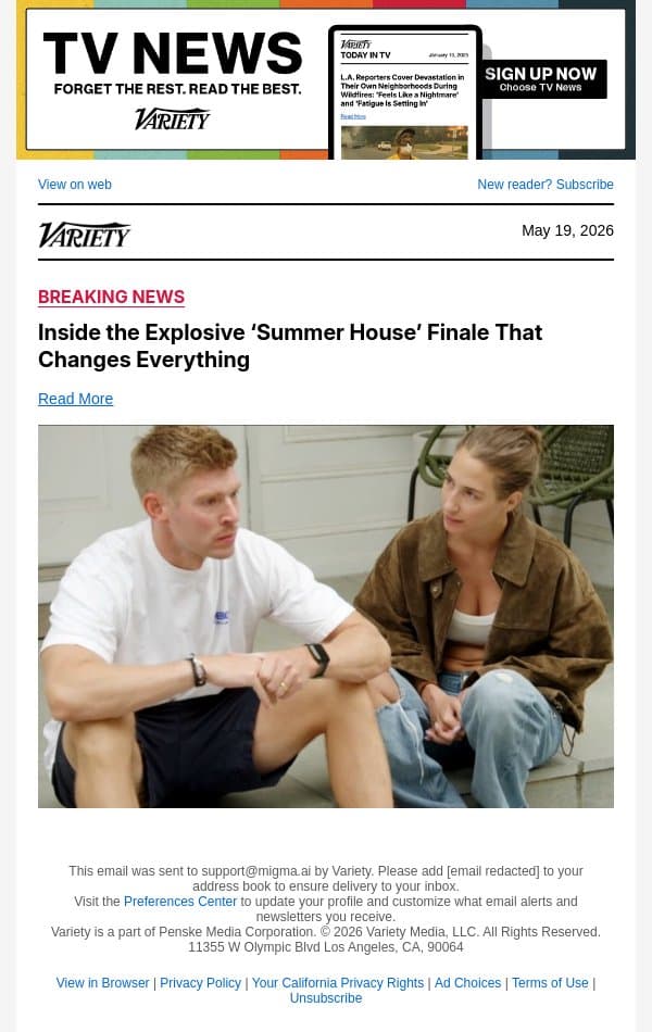 Inside the Explosive ‘Summer House’ Finale That Changes Everything email from Variety screenshot