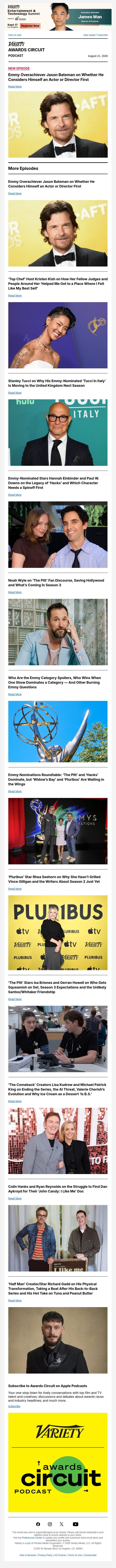 Emmy Overachiever Jason Bateman on Whether He Considers Himself an Actor or Director First email from Variety screenshot