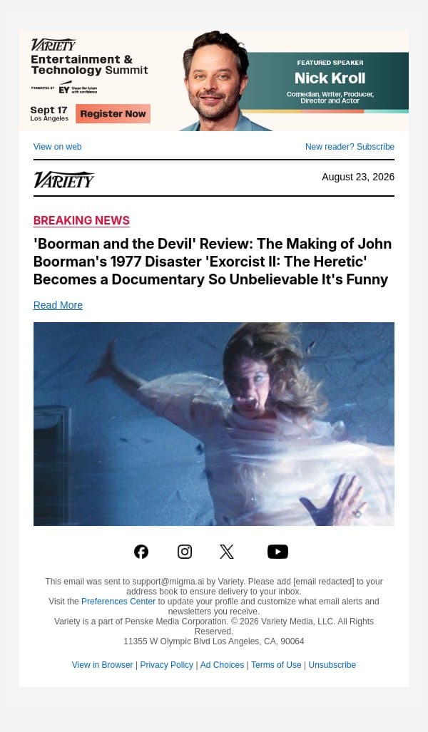 'Boorman and the Devil' Review: The Making of John Boorman's 1977 Disaster 'Exorcist II: The Heretic' Becomes a Documentary So Unbelievable It's Funny email from Variety screenshot