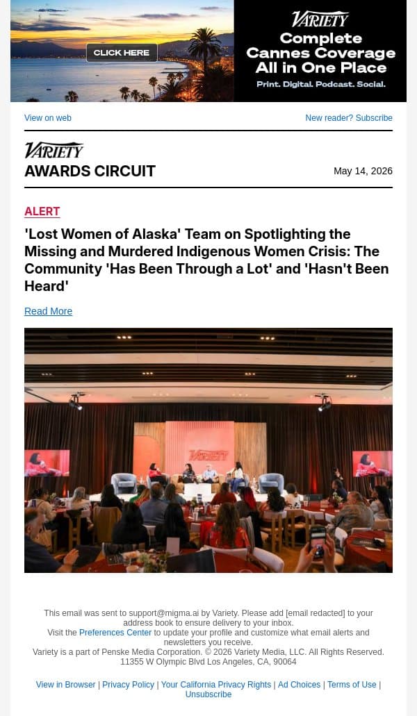 'Lost Women of Alaska' Team on Spotlighting the Missing and Murdered Indigenous Women Crisis: The Community 'Has Been Through a Lot' and 'Hasn't Been Heard' email from Variety screenshot