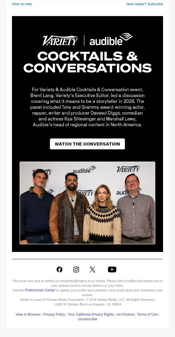 Watch the Conversation - Daveed Diggs, Iliza Shlesinger & More Break Down the Urgency of Storytelling at Sundance email from Variety screenshot