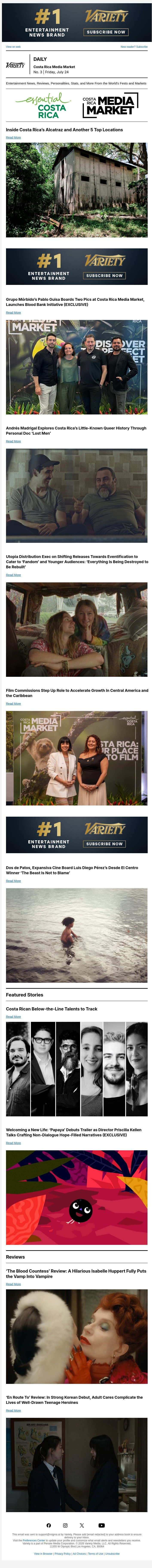 Costa Rica’s Alcatraz, Other Locations; Mórbido Boards Media Market Duo; Costa Rican Queer Drama ‘Lost Men’ email from Variety screenshot