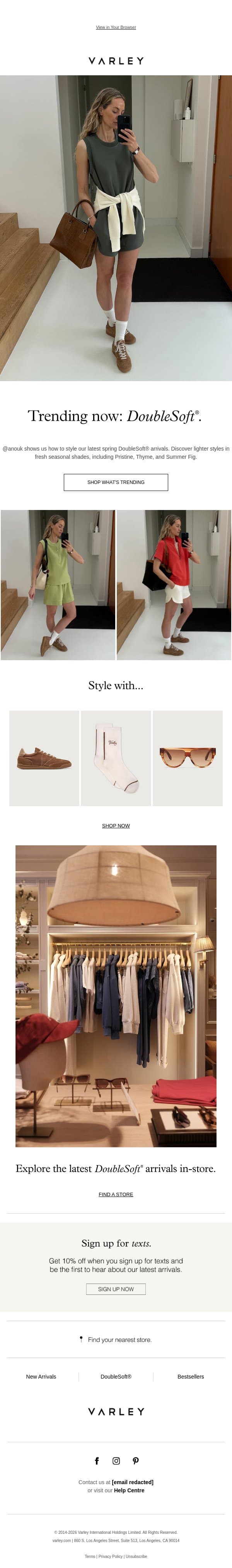 New and trending DoubleSoft® with @anouk email from Varley screenshot