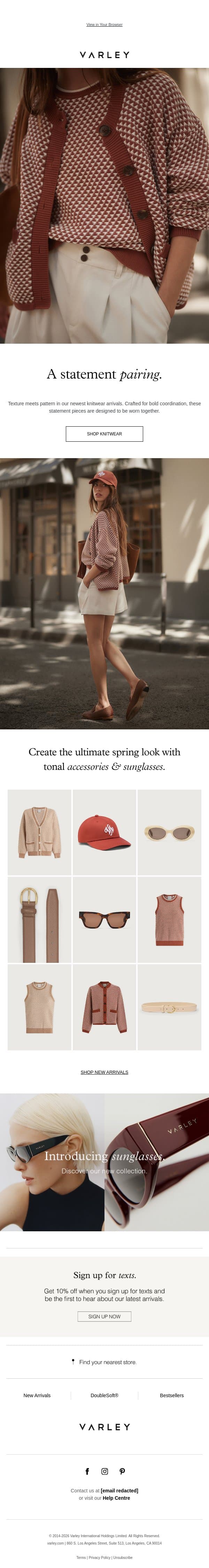 New statement knits email from Varley screenshot