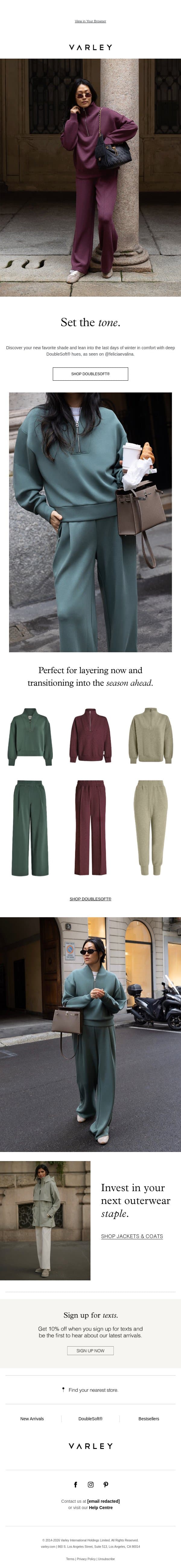 Discover your new favorite DoubleSoft® shade email from Varley screenshot