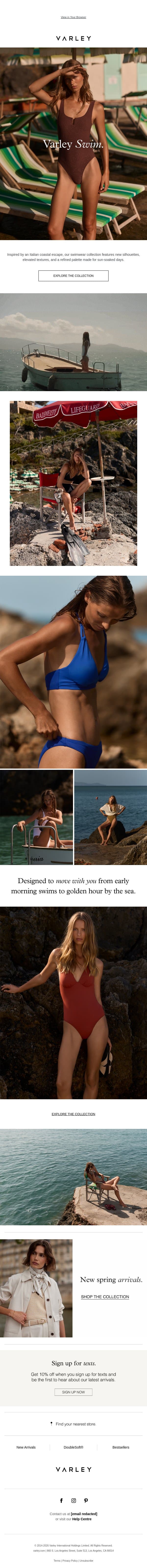 Just in: Varley Swim email from Varley screenshot