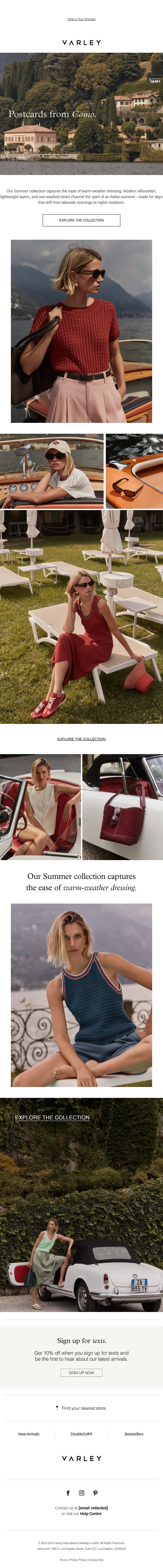 Introducing Summer '26 email from Varley screenshot