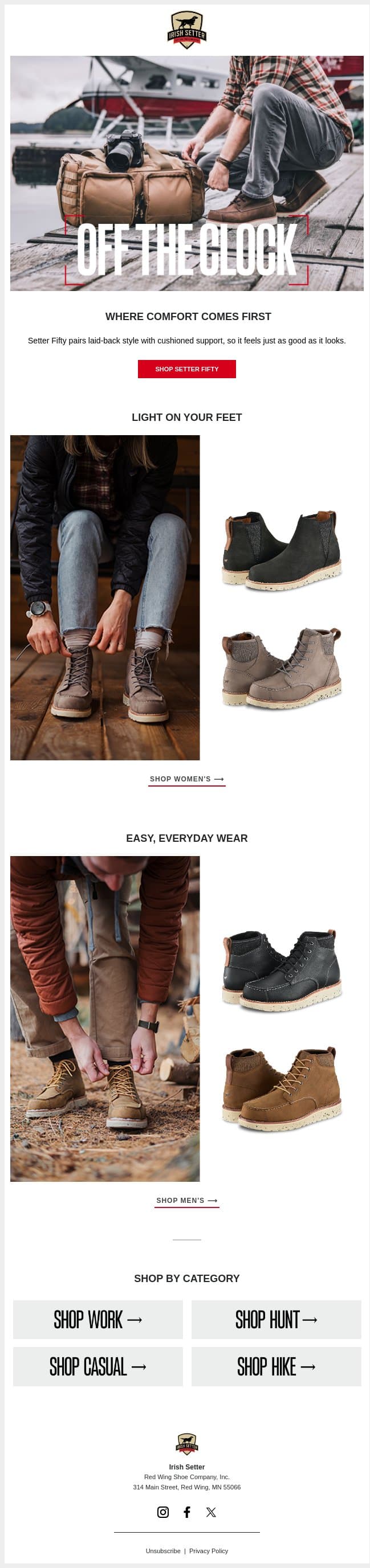 Off-Duty, Done Right email from Vasque screenshot