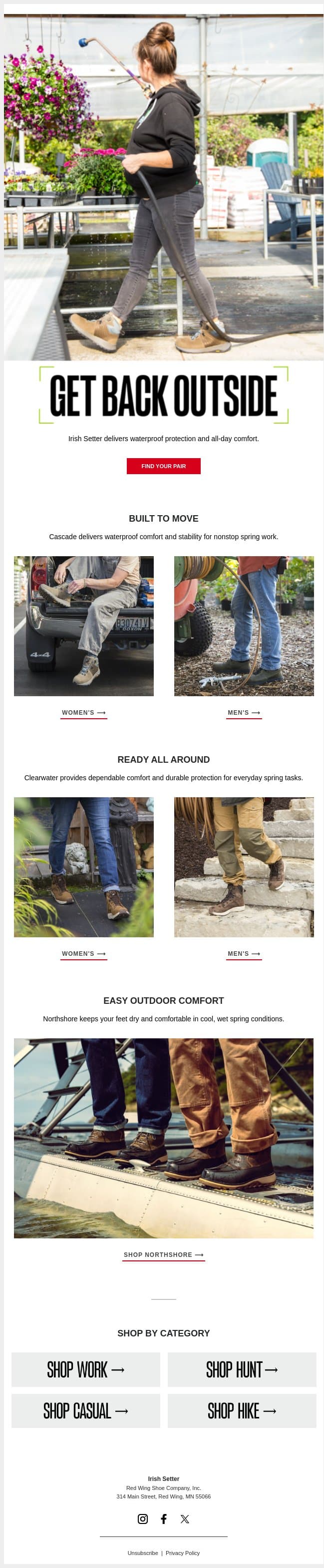 Dig Into Spring email from Vasque screenshot