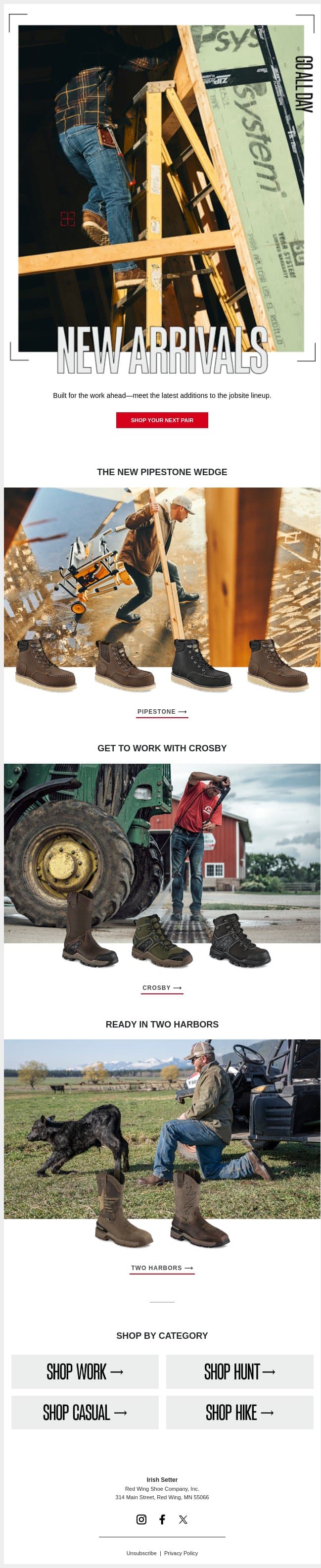 New Boots for the Job Ahead email from Vasque screenshot