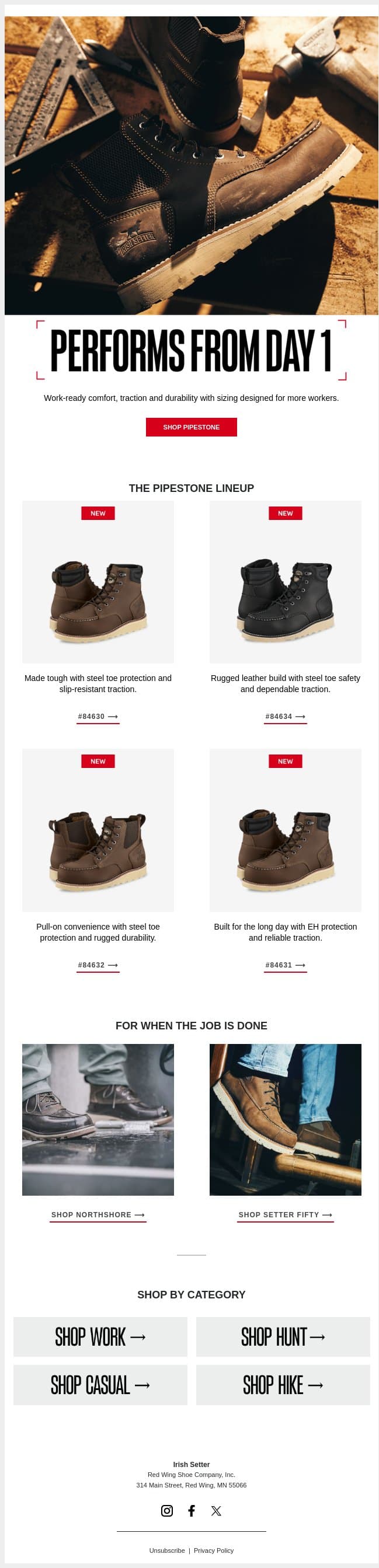 Performance In Every Step email from Vasque screenshot