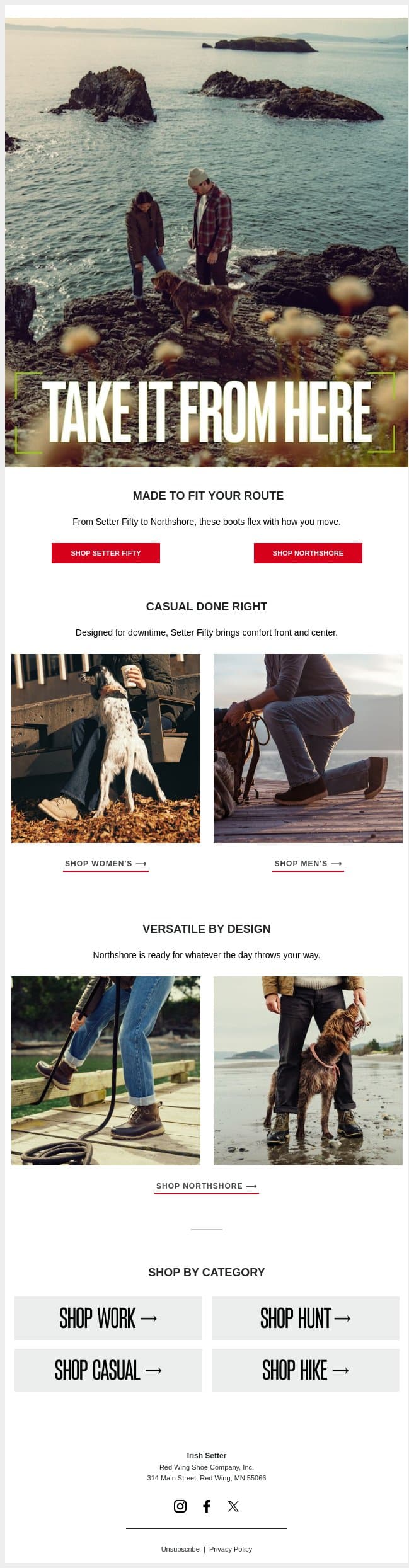Your Kind of Comfort email from Vasque screenshot