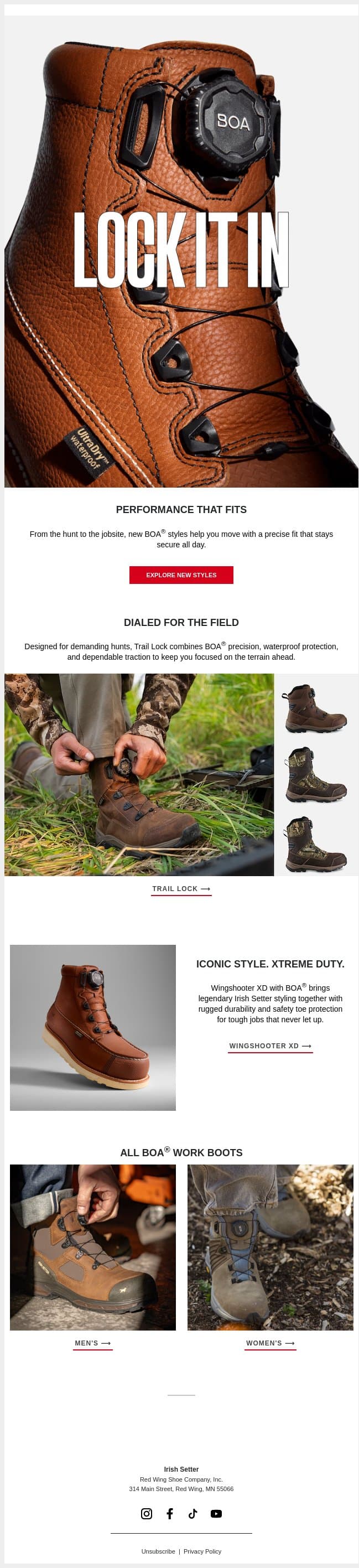 Lock In > Gear Up > Go > email from Vasque screenshot