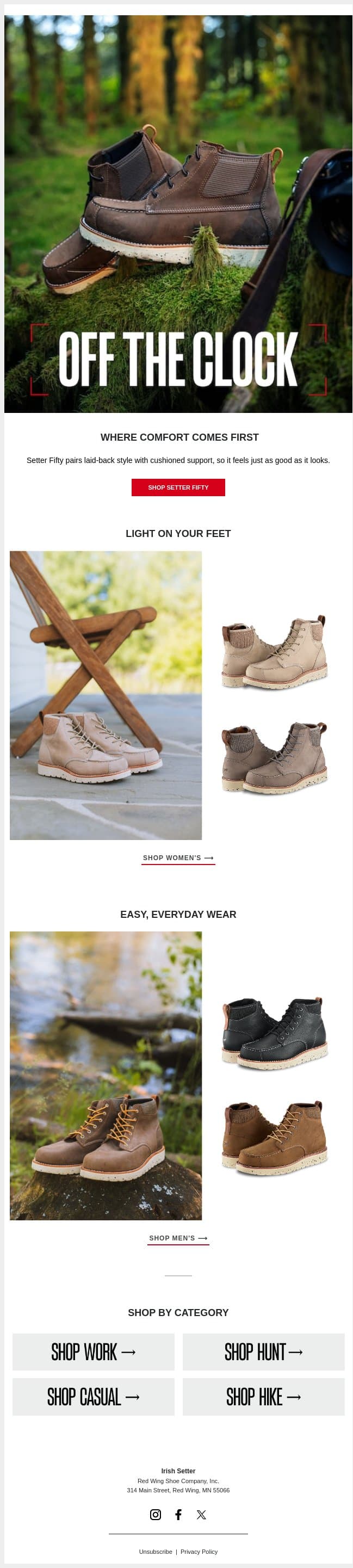 Better Boots for Your Downtime email from Vasque screenshot