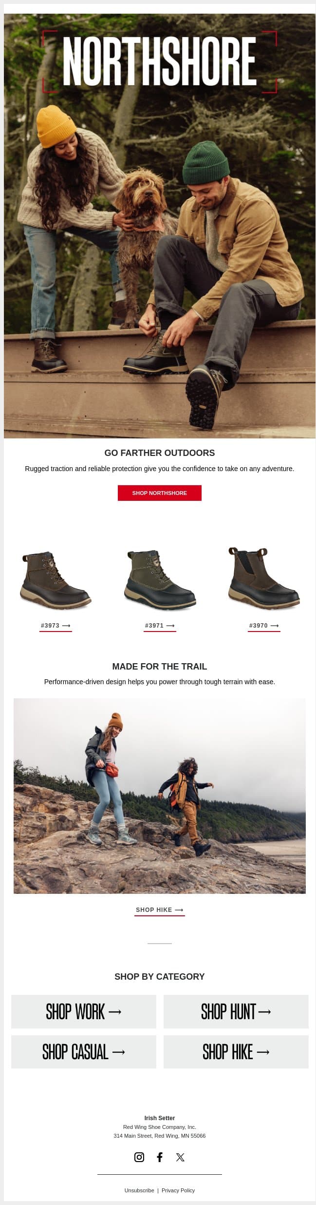 Your Go-To for the Outdoors email from Vasque screenshot