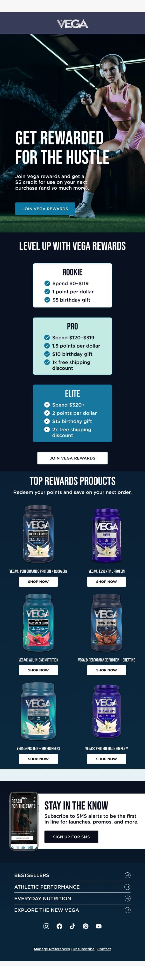 You've earned it, here's $5 off email from Vega screenshot