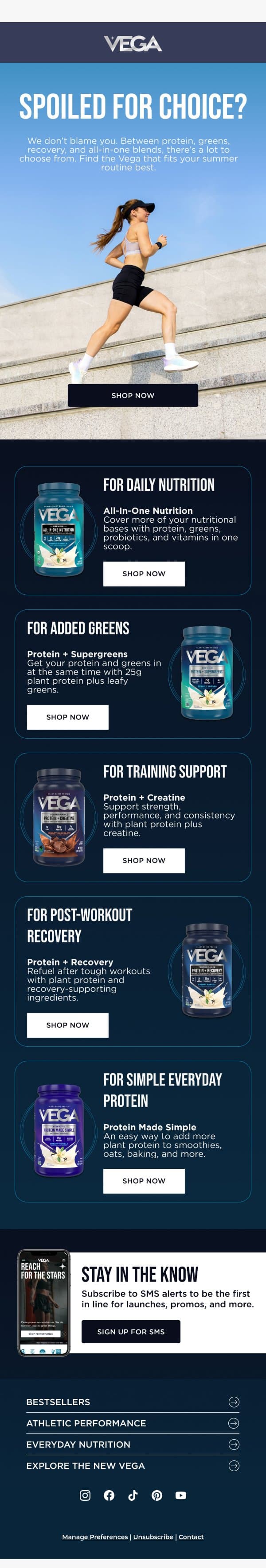We made choosing Vega way easier email from Vega screenshot