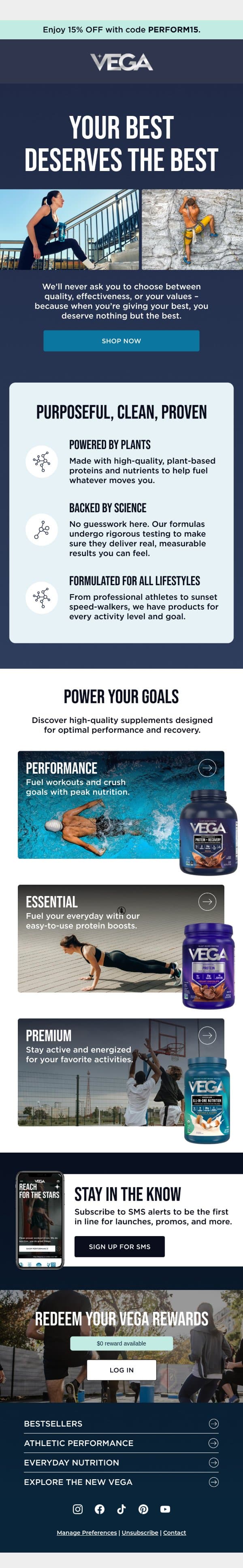 Vegan Protein, High Performance email from Vega screenshot