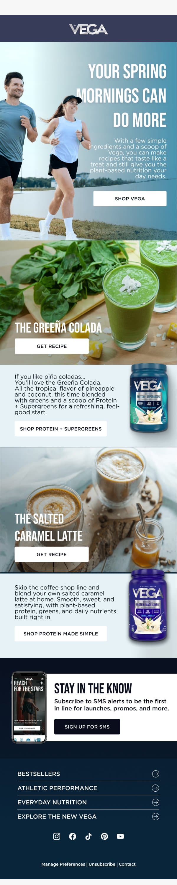 Mornings, but make them taste better email from Vega screenshot