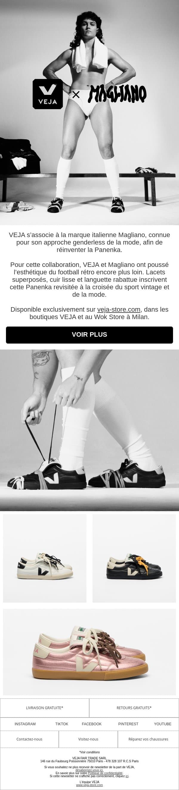 Accès exclusif: VEJA x Magliano email from Veja screenshot